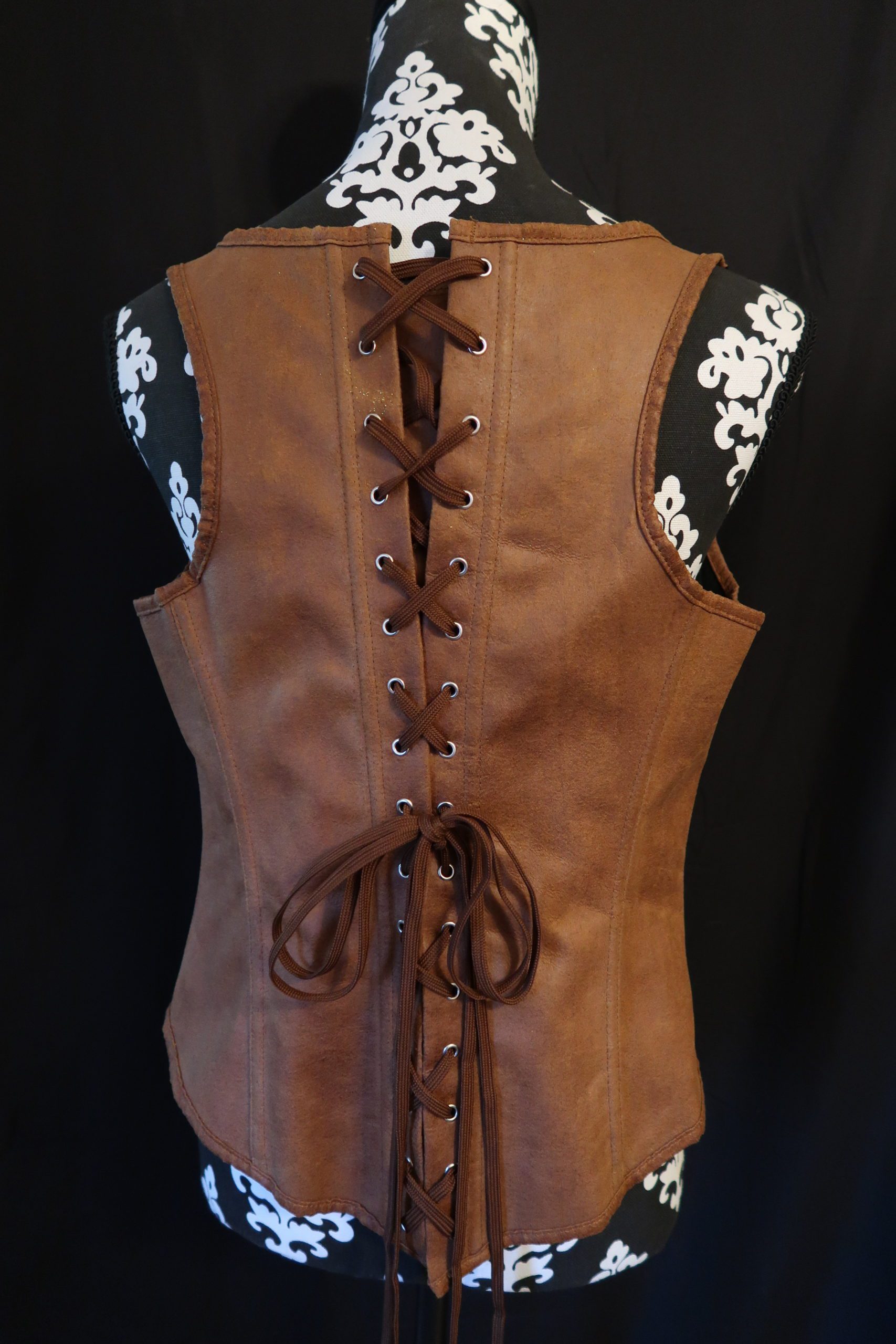 Medieval Women's Brown Leather Underbust Corset
